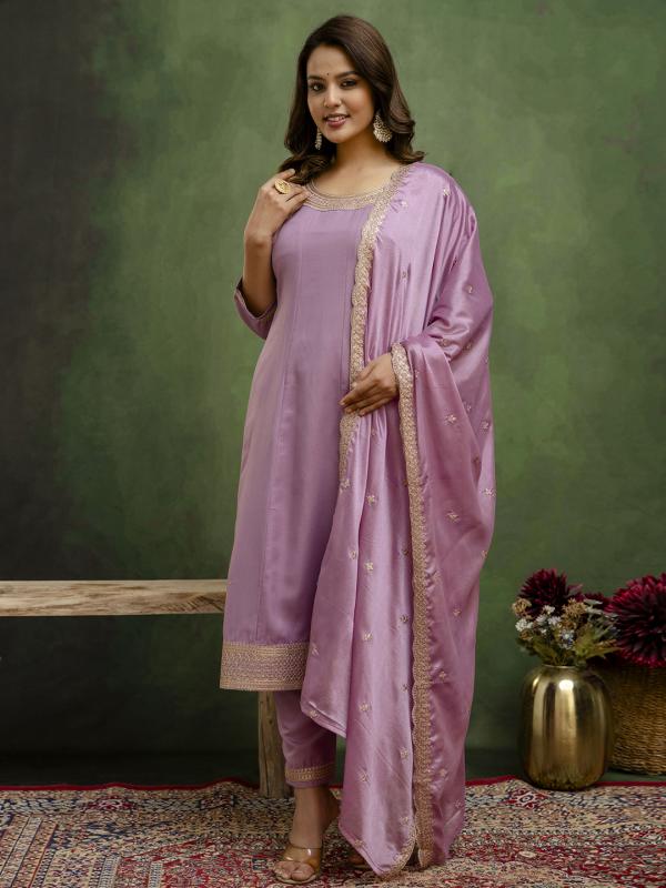VP 9712 L Stylish Anarkali Kurta Set Ready to Wear Soft Silk Fabric with Embroidered Dupatta Tailored Fit